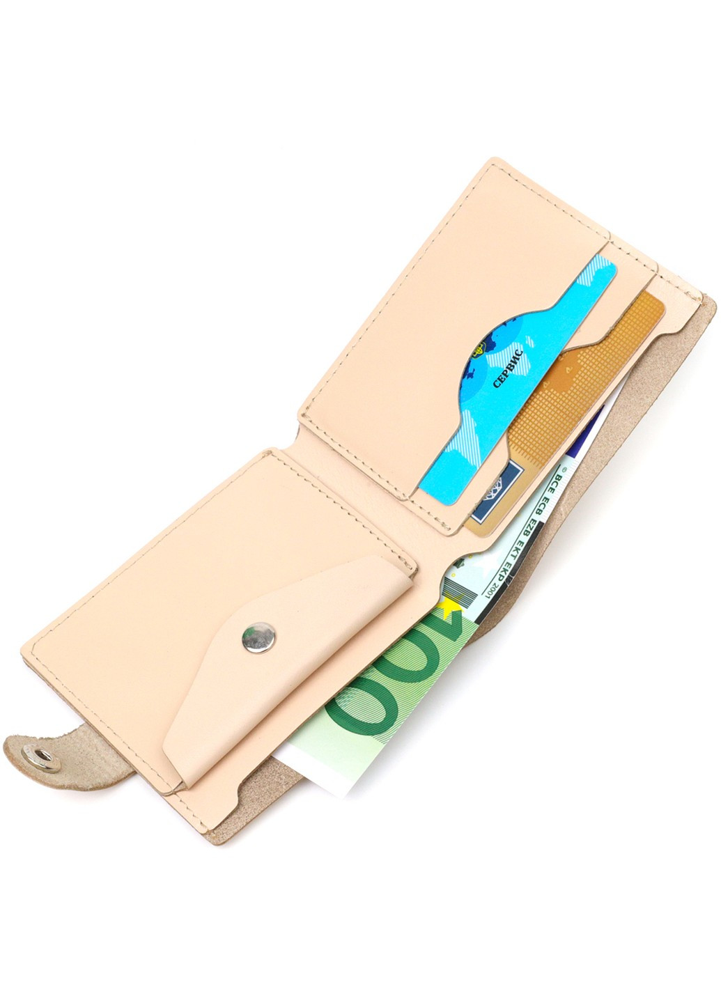 Стильний жіночий гаманець із монетницею шкіряний 16623 Молочний Shvigel (267507234)