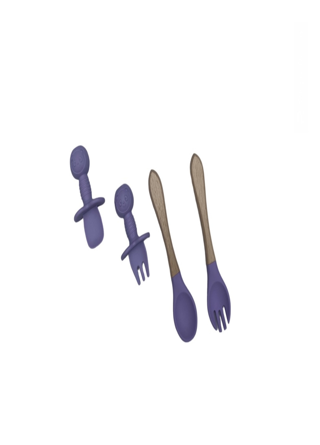 Детский Силиконовый Набор Посуды Для Кормления Фиолетовый 12 Предметов Home (259521279)