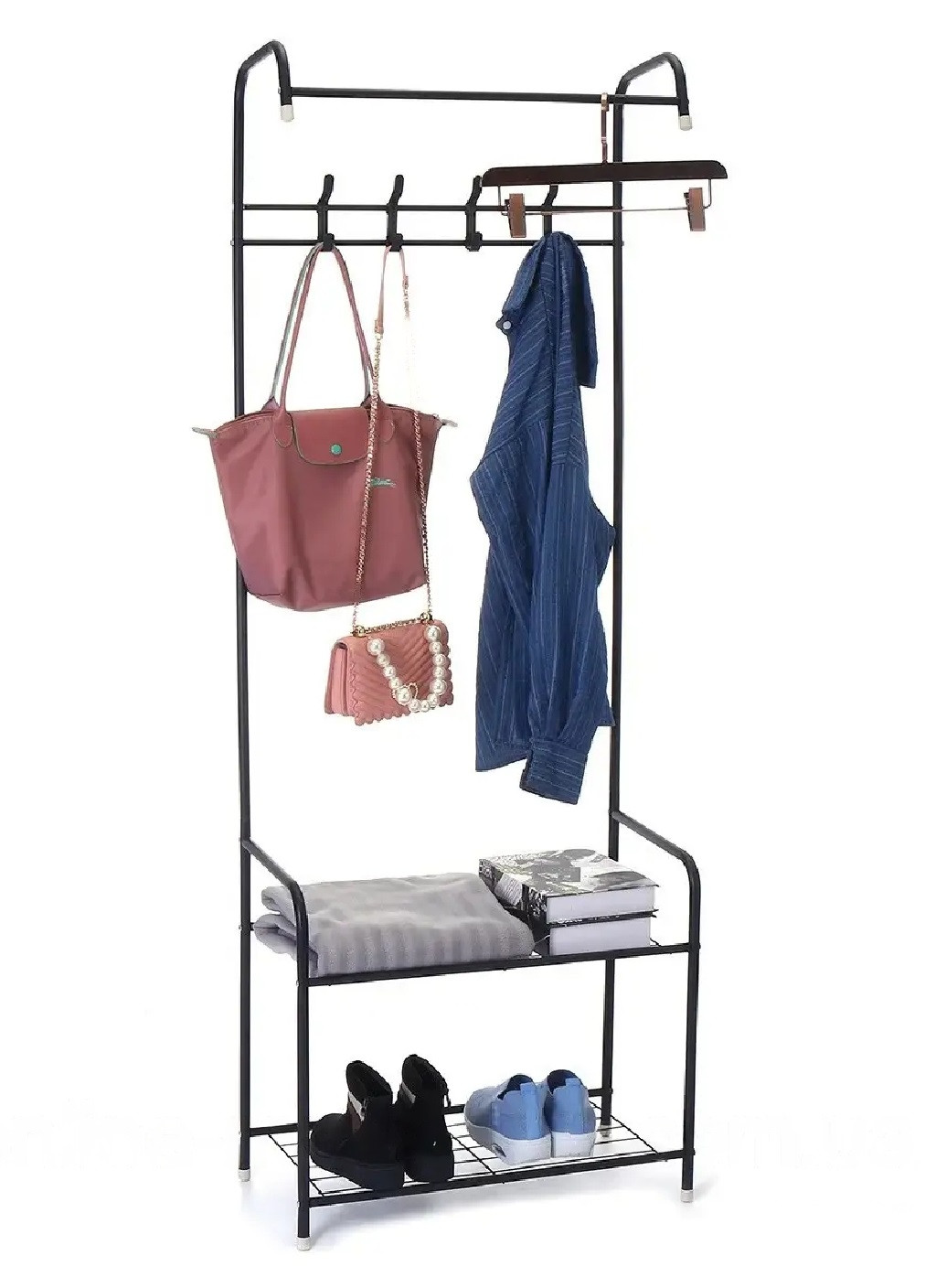 Напольная стойка органайзер держатель вешалка для одежды обуви аксессуаров компактная 170х35х60 см (474132-Prob) Unbranded (257424622)