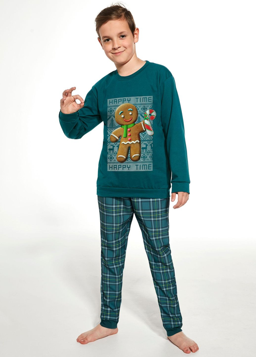Зелена піжама для хлопчиків підлітків 153 cookie 4 134-140 зелений 966-23 Cornette