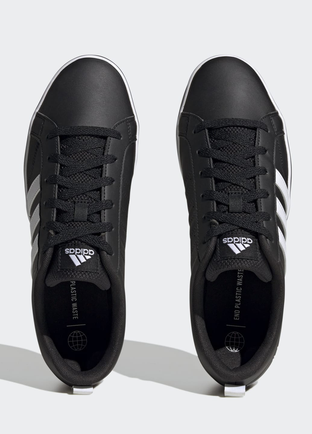 Черные всесезонные кроссовки vs pace 2.0 3-stripes branding synthetic nubuck adidas