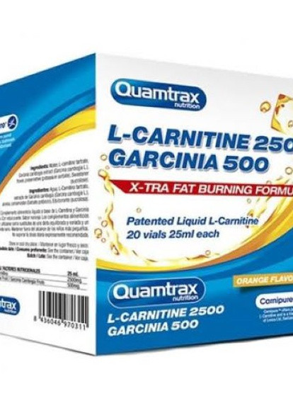Жиросжигатель L-Сarnitine 2500+ Garcinia 500 20x25 ml (Orange) Quamtrax (258966688)