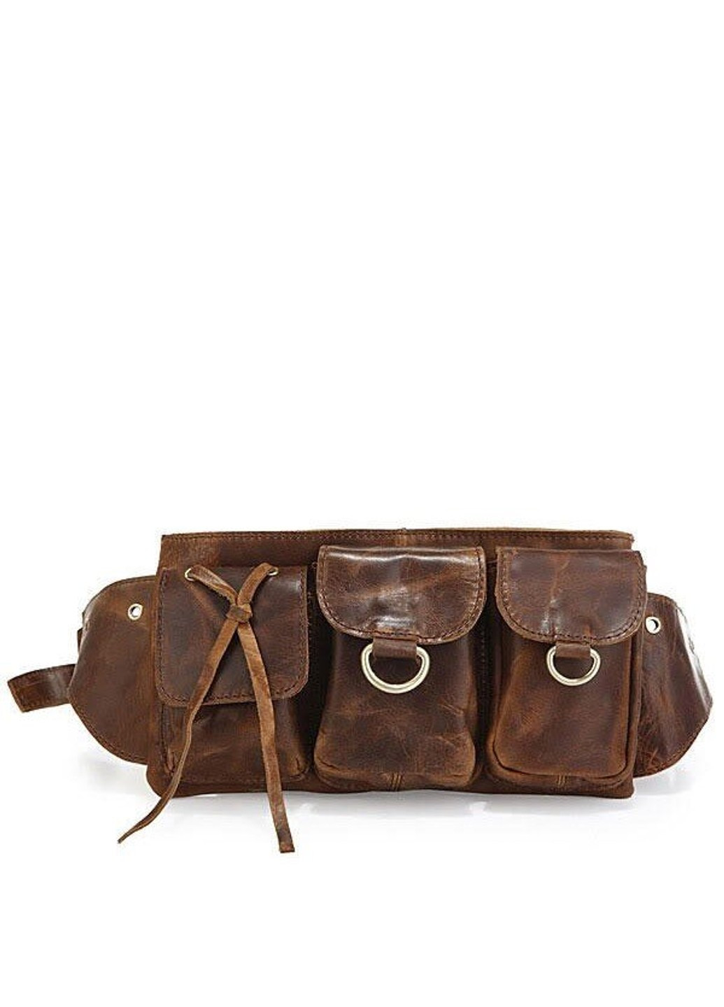 Шкіряна чоловіча сумка на пояс jd3014q Коричневий John McDee (263776797)