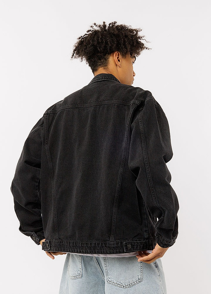Черная демисезонная мужская джинсовая куртка цвет черный цб-00219949 Yuki