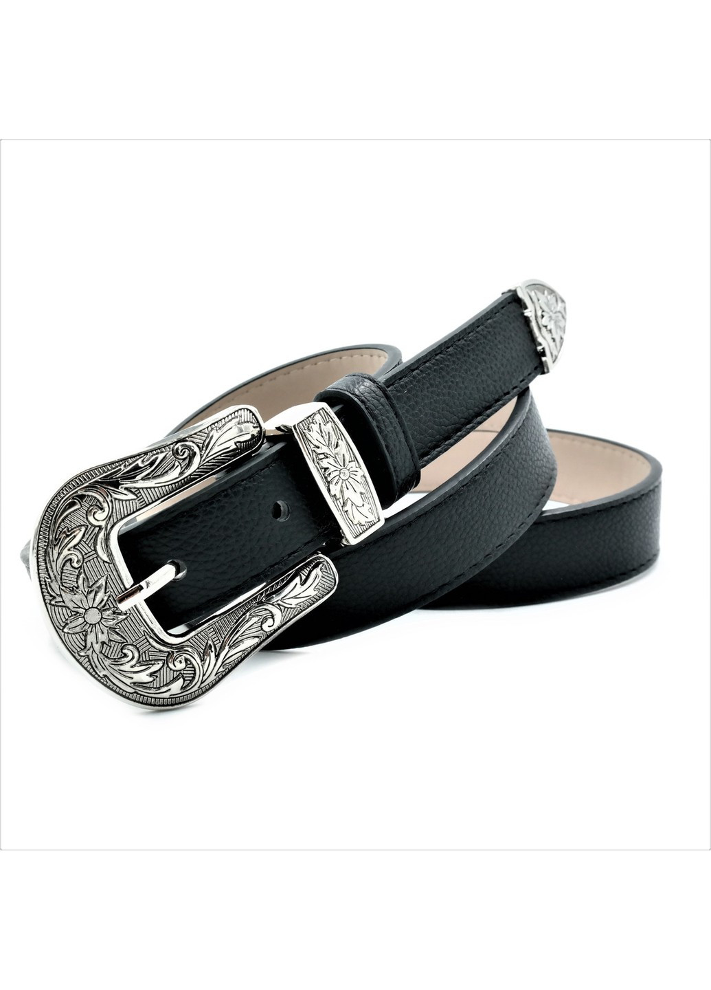 Жіночий ремінь Weatro 2,3 х 110 см Чорний zhkz-25cm-003 Le-Mon (267406447)