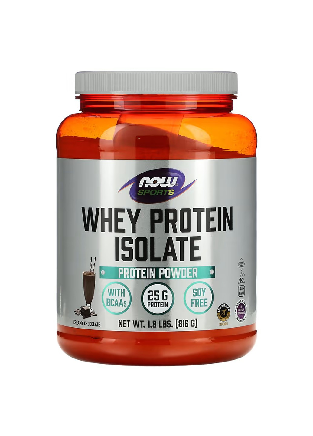 Изолят Сывороточного Протеина Whey Protein Isolate - 544г Без вкуса Now Foods (278040394)