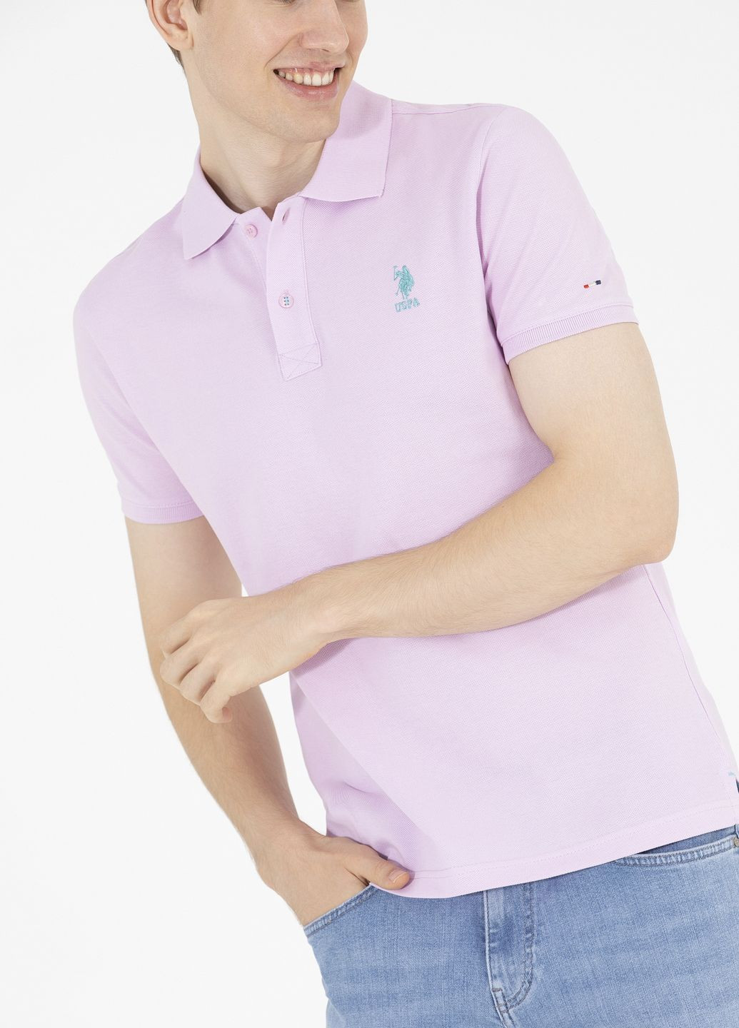 Розовая футболка-футболка поло мужское для мужчин U.S. Polo Assn.