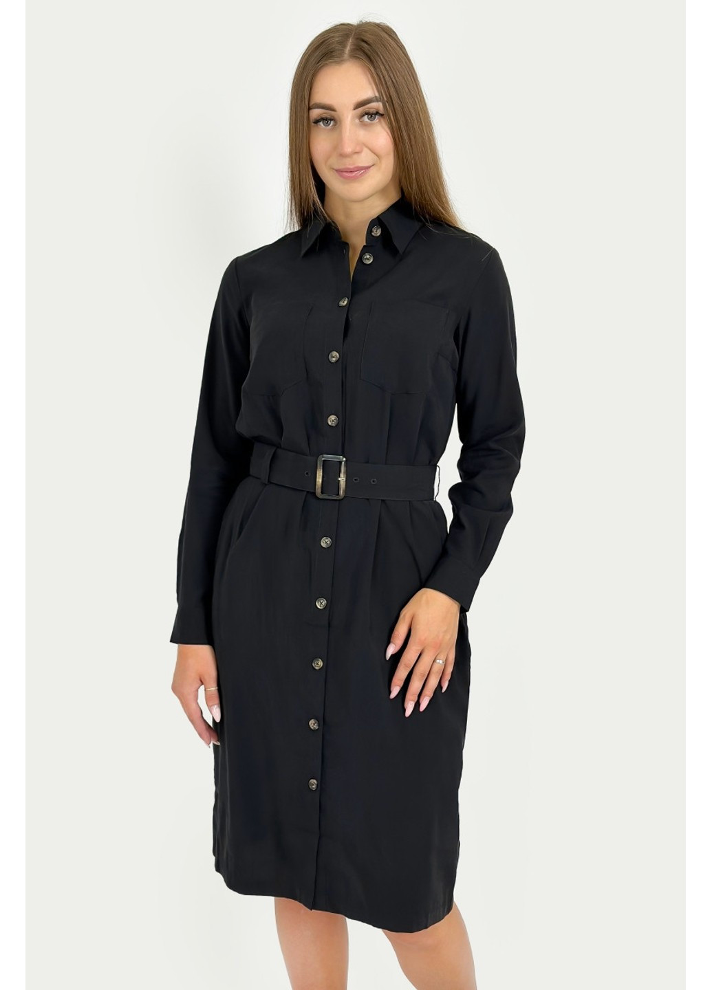 Чорна повсякденний сукня-сорочка fbc11069-200 сорочка Finn Flare однотонна