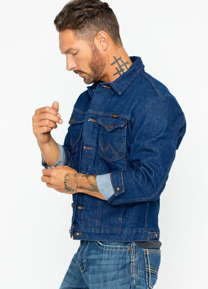 Темно-синя демісезонна бестселер! джинсова куртка – denim original Wrangler Cowboy Cut