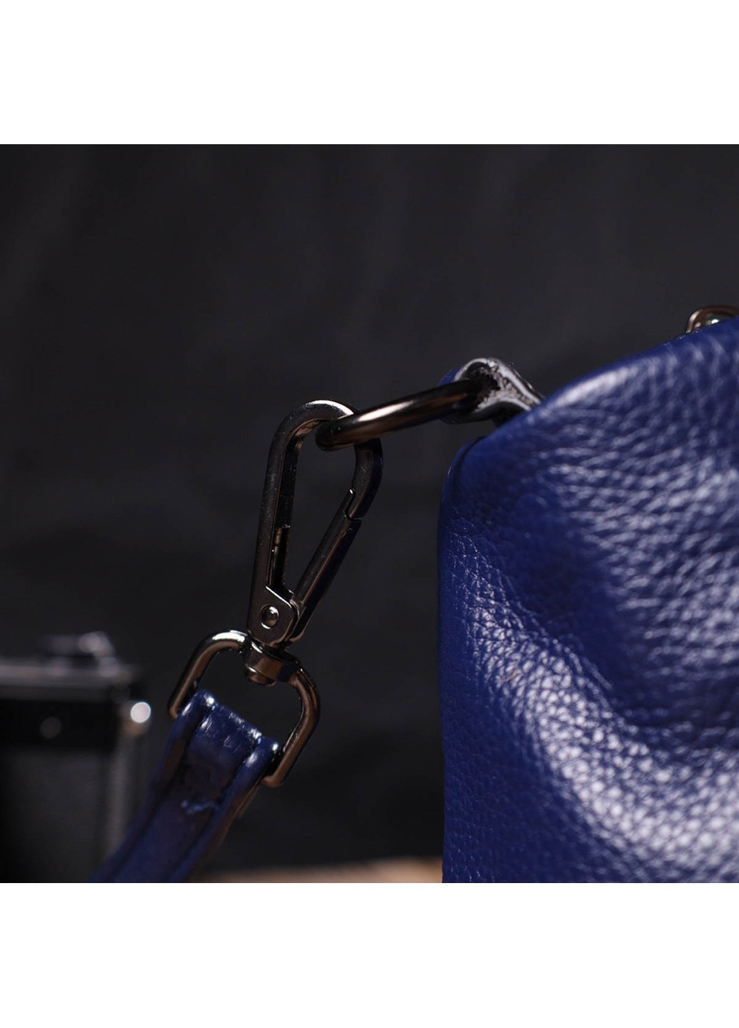 Шикарная сумка на три отделения из натуральной кожи 22137 Синяя Vintage (260359813)