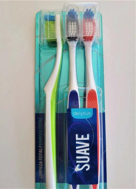 Набор зубных щеток с Мягкой щетиной 3 шт. Зеленая+ Синяя+ Красная Soft Deliplus (256671224)