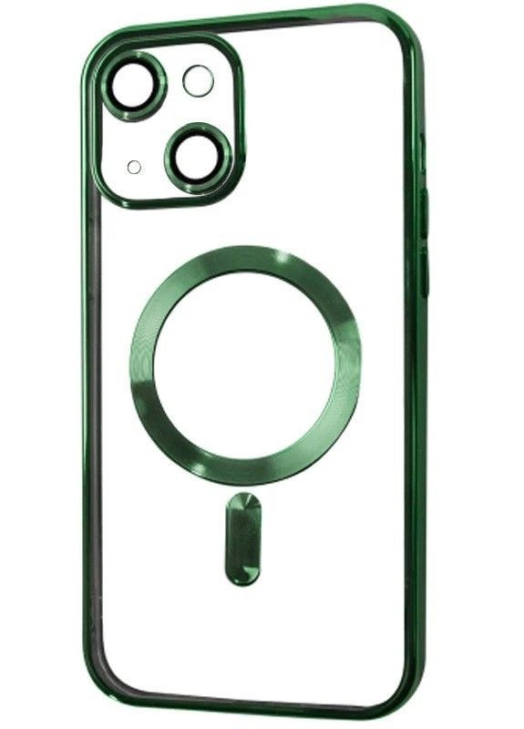 TPU хромовий чохол Chrome with Magnetic + захист камери для Apple iPhone 15 (6.1") Green No Brand (278643217)