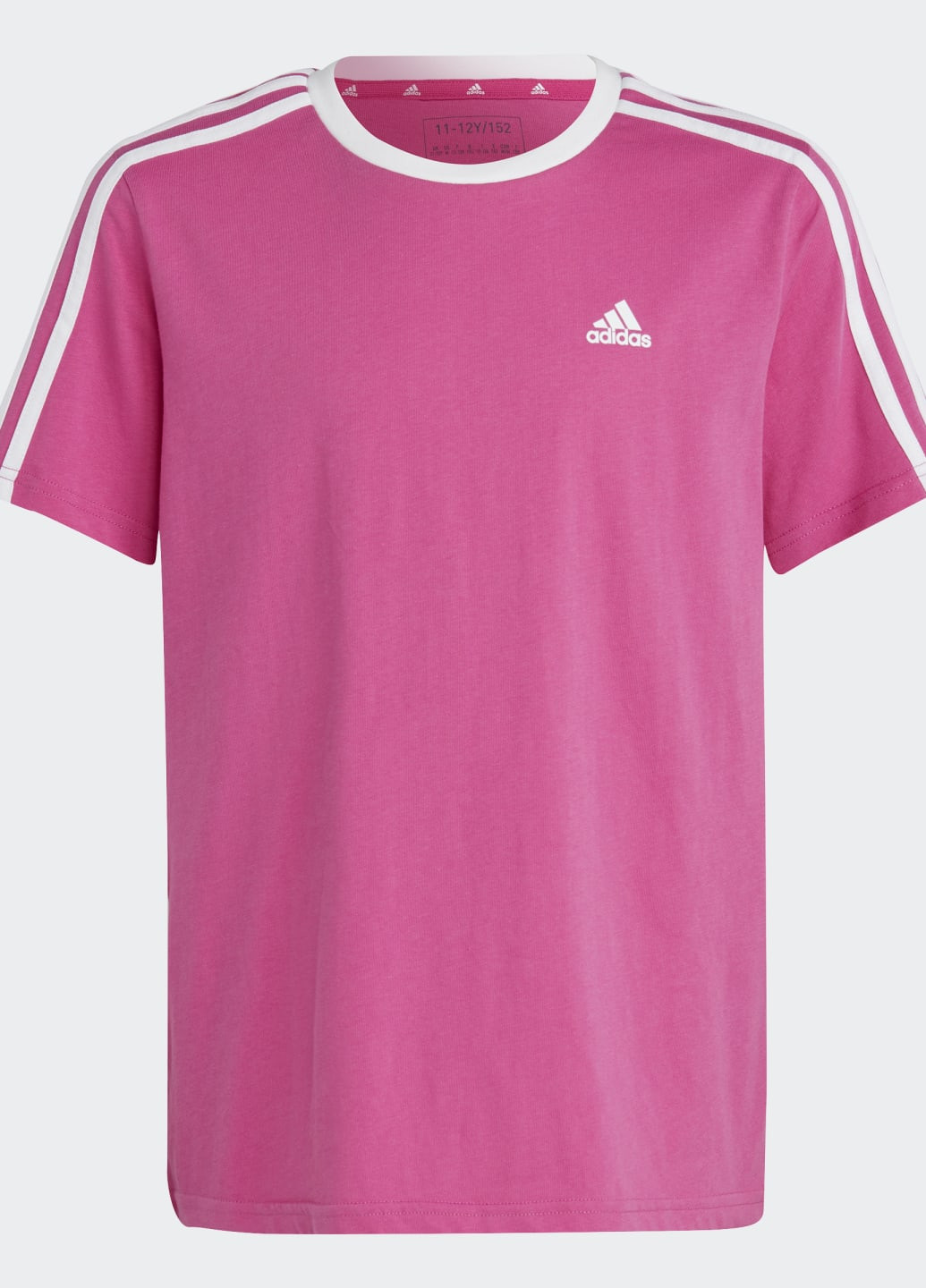 Розовая демисезонная футболка boyfriend essentials 3-stripes loose fit adidas