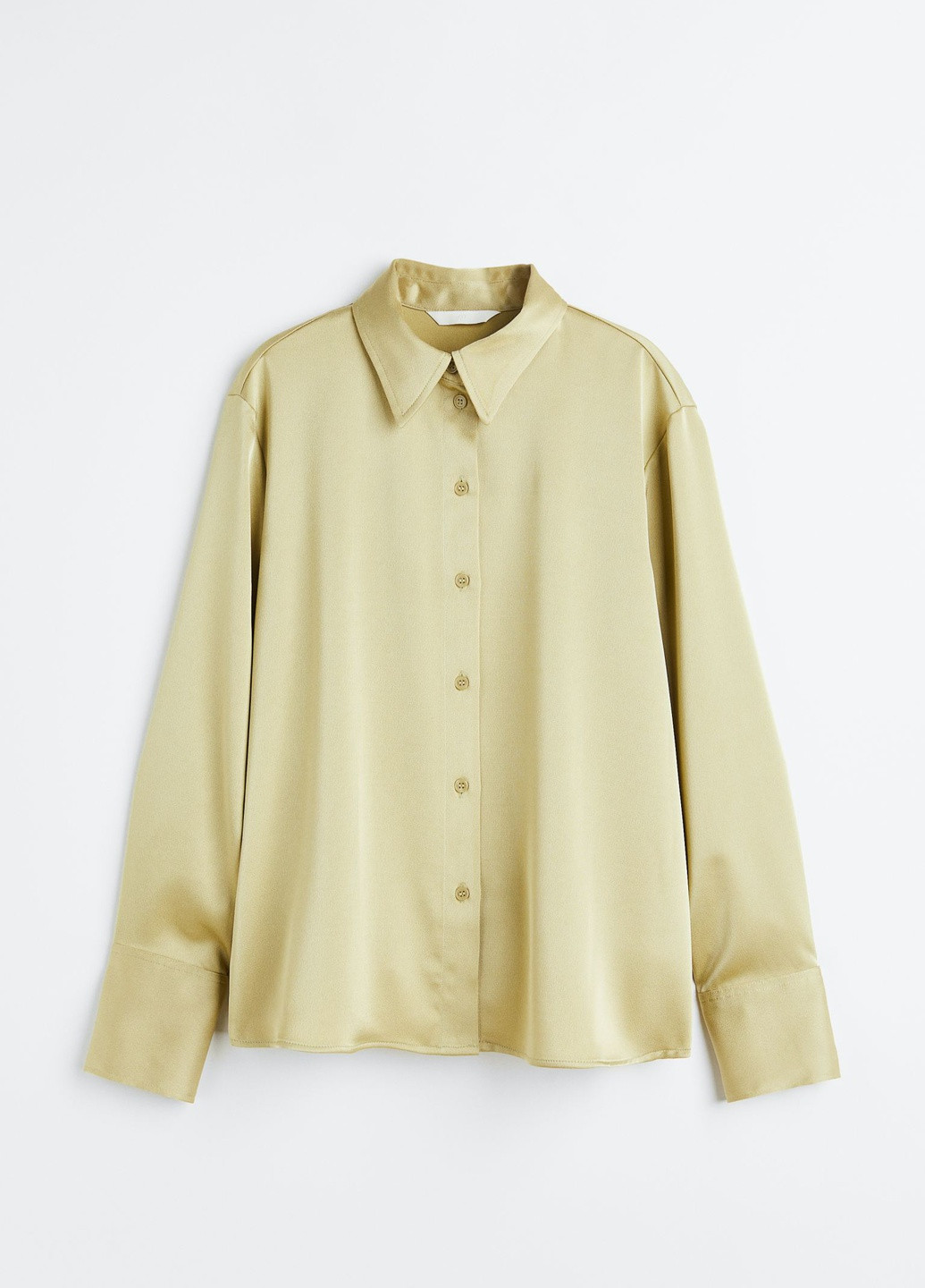 Золотой классическая рубашка однотонная H&M с длинным рукавом