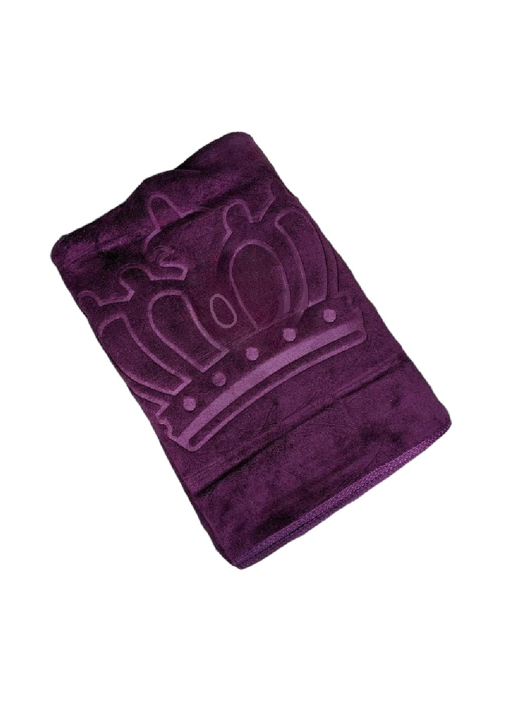 Unbranded полотенце микрофибра велюр для ванны бани сауны пляжа быстросохнущее с узором 170х90 см (476116-prob) корона фиолетовое однотонный фиолетовый производство -