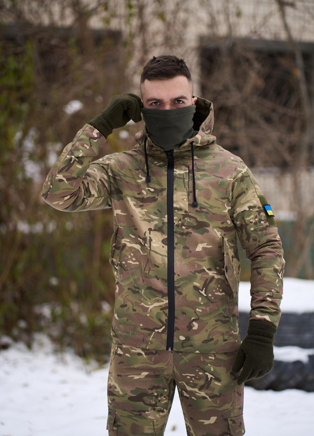 Оливкова (хакі) зимня зимова куртка No Brand