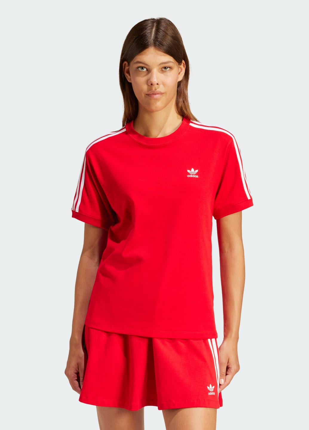 Красная всесезон футболка 3-stripes baby adidas