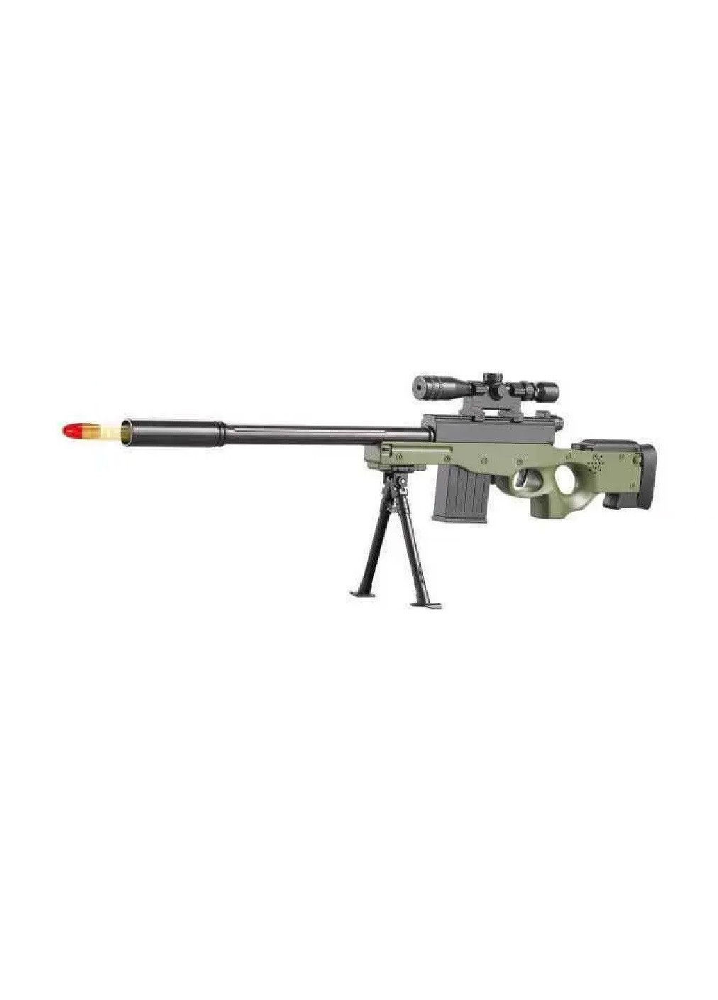 Снайперська іграшкова дитяча гвинтівка зброя з кулями знімним прицілом підставкою мішенню 61х5.3х21.8 см (475504-Prob) Unbranded (268982490)