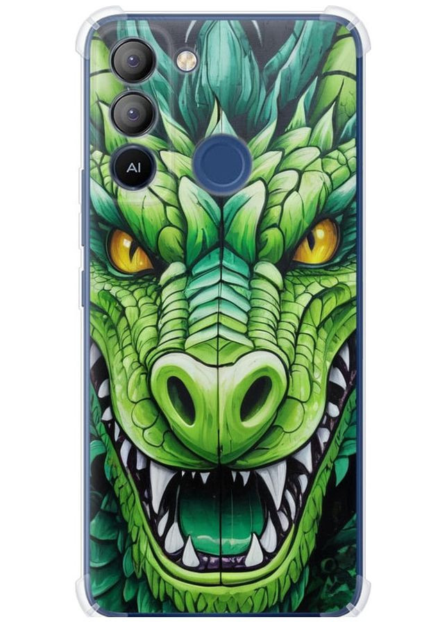 Силикон с усиленными углами чехол 'Зелёный дракон' для Endorphone Tecno POP 5 LTE BD4 (275458346)