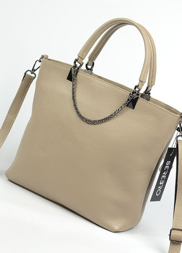 Бежевая женская сумка из натуральной кожи Serebro (274534474)