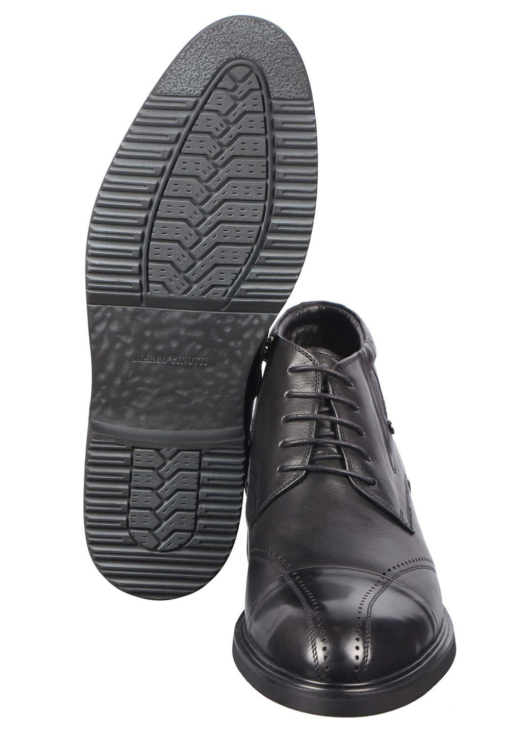 Черные зимние мужские зимние ботинки классические 195423 Marco Pinotti