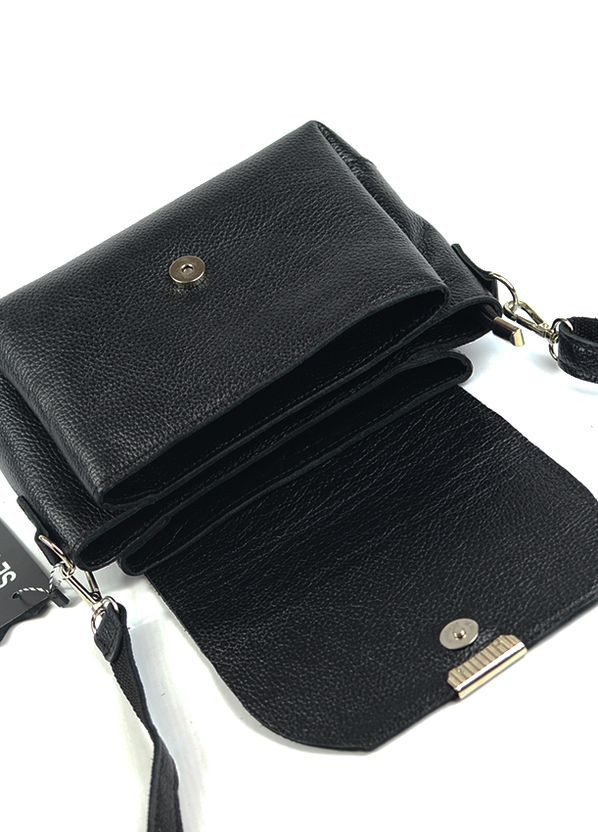 Чорна жіноча маленька сумка клатч з натуральної шкіри та замші, замшева шкіряна міні сумочка Serebro (266423758)