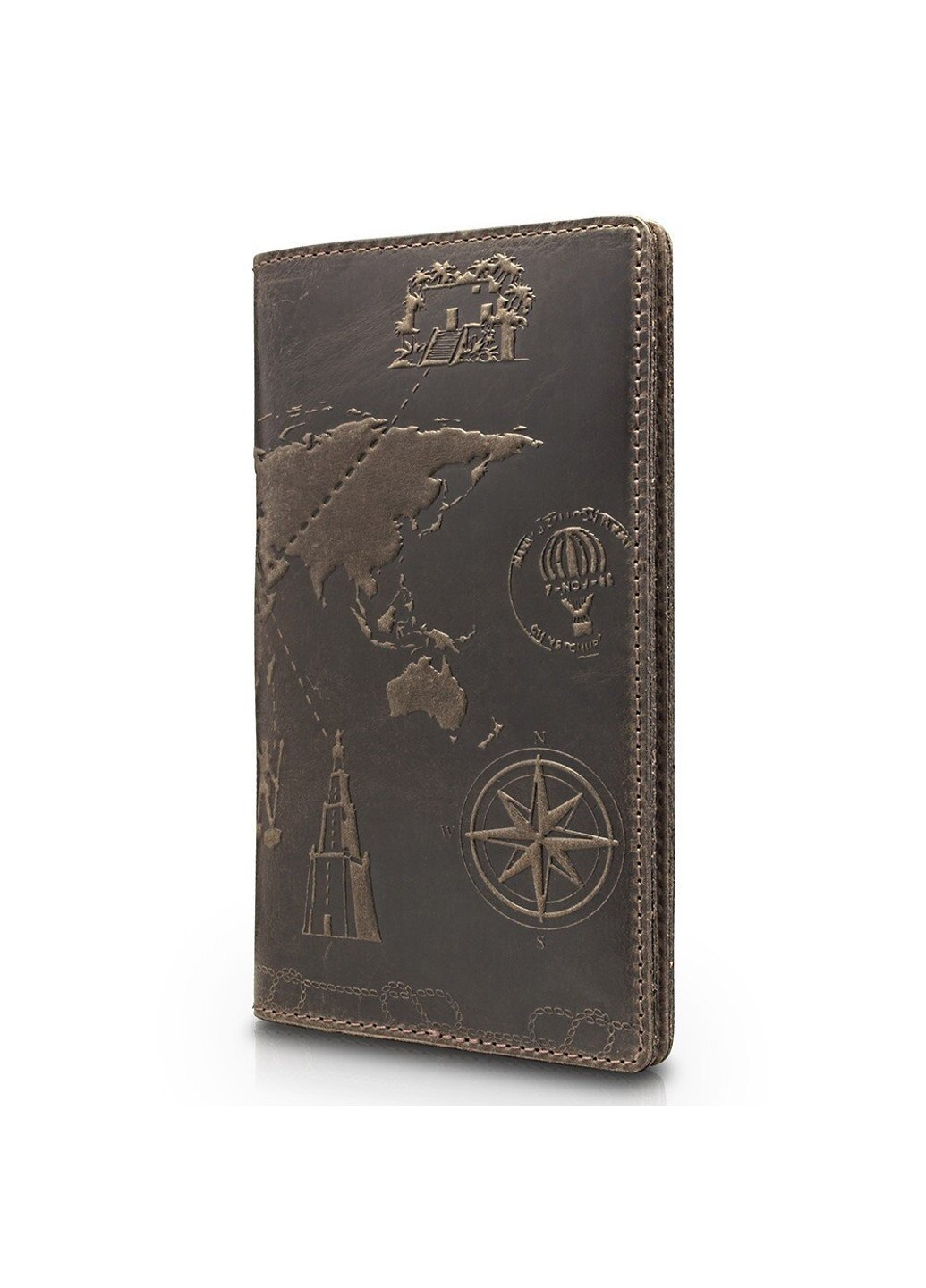Кожаное портмоне 7 wonders of the world PB-01-S19-1106-T002 Коричневый Hi Art (268371428)