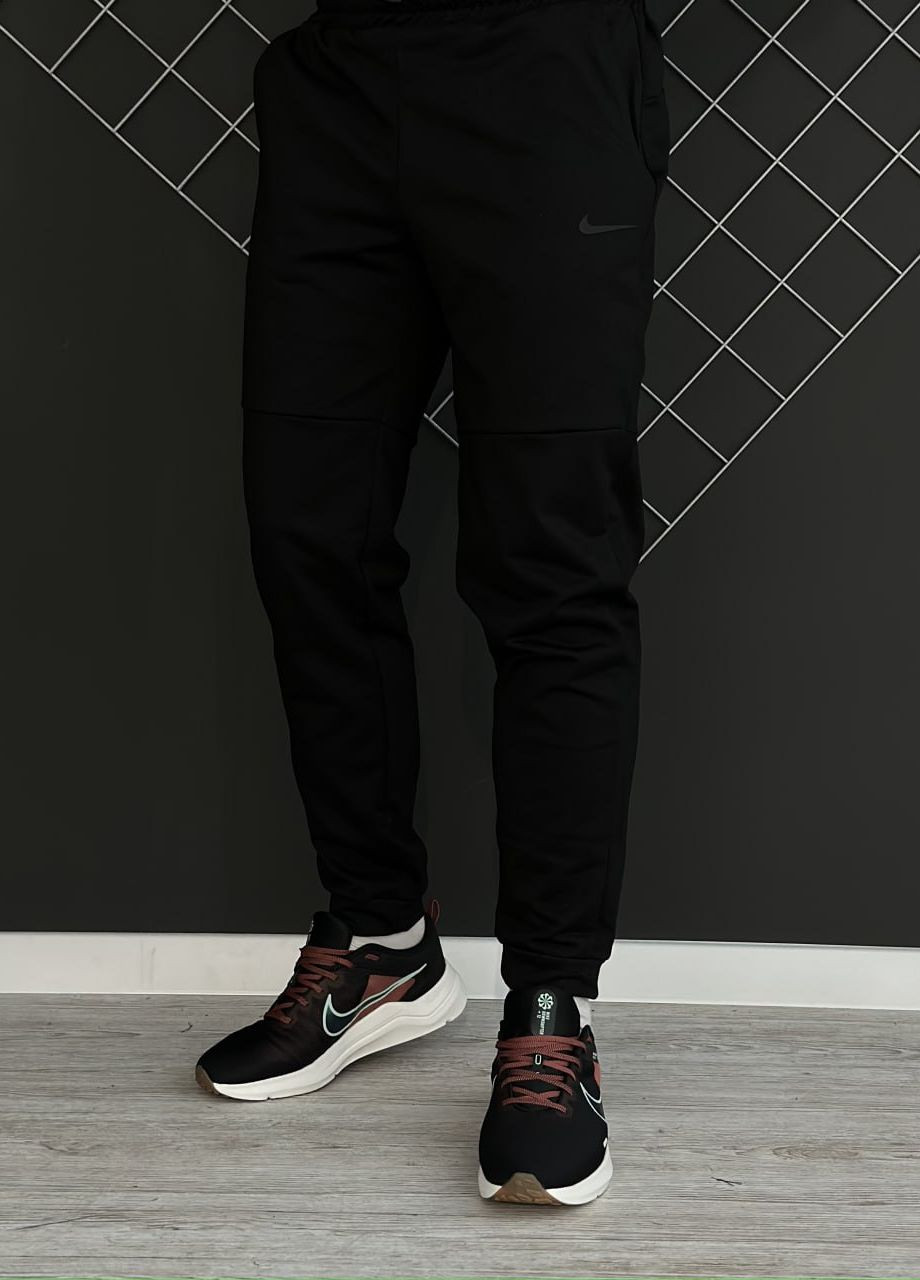Демісезонні штани чорні з лого. Nike чорний лого (двонитка) Vakko (260741080)