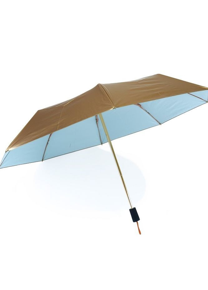 Золотой зонтик женский механический №3265 складной на 8 спиц золотистый с голубым Parachase средний система антиветер (262890236)
