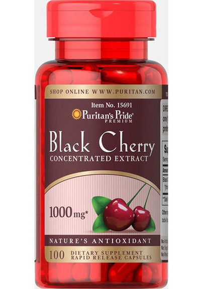 Puritan's Pride Black Cherry 1000 mg 100 Caps Puritans Pride (258499296)