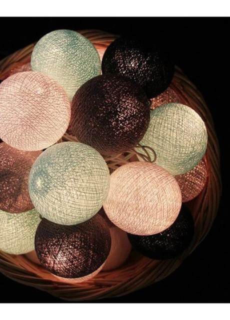 Гирлянда тайские фонарики CBL Smoky Mint 20 шариков, 2.5 м Cotton Ball Lights (257960408)
