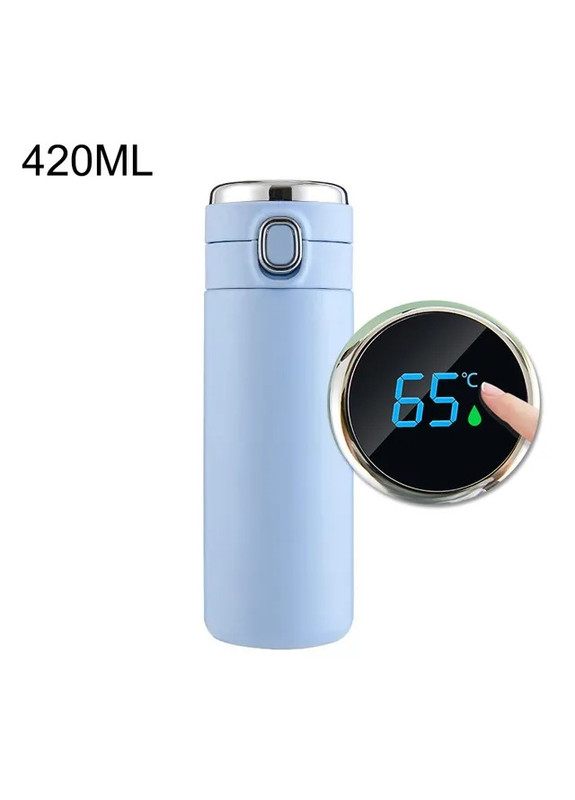 Розумний термос із датчиком температури та дисплеєм Vacuum 420 мл — блакитний More (269462817)