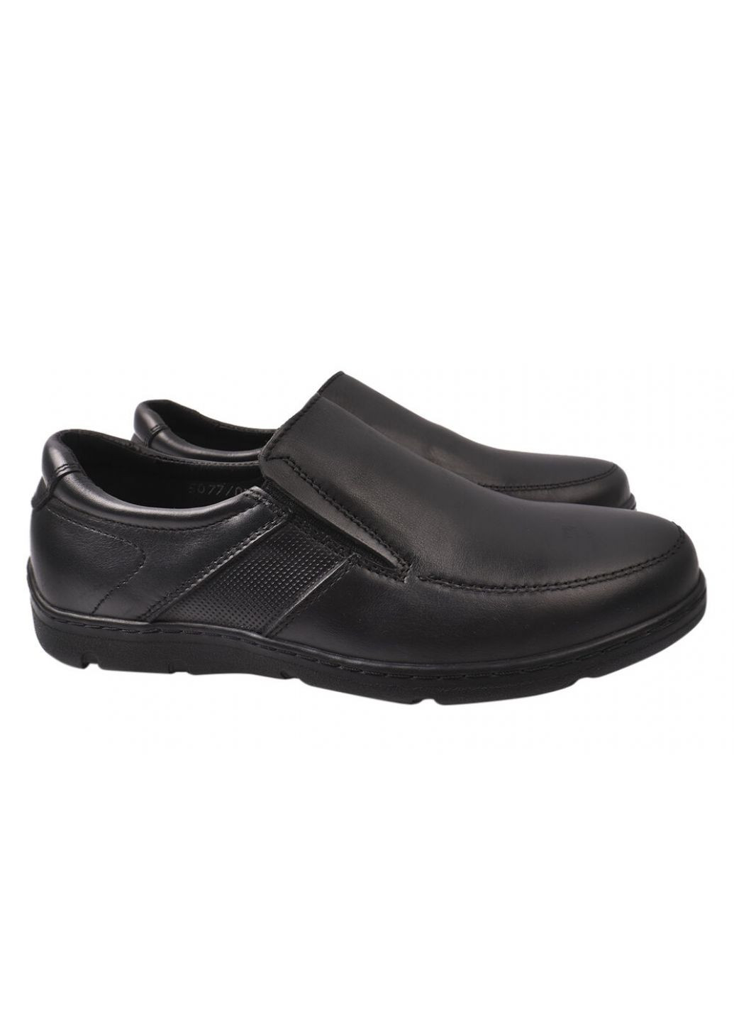 Черные туфли мужские из натуральной кожи, на низком ходу, черные, украина Konors