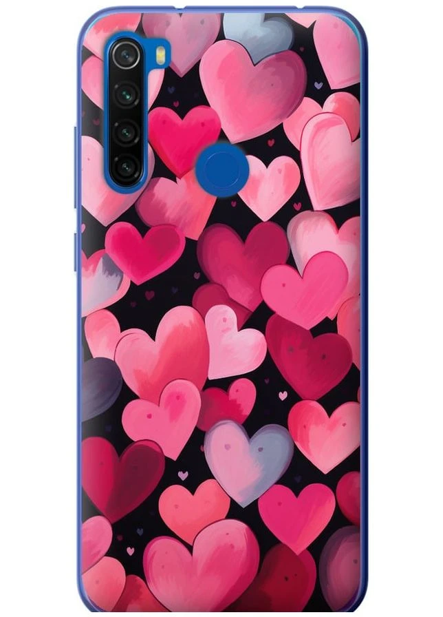 Силиконовый чехол 'Сердечки 4' для Endorphone Xiaomi Redmi Note 8T (267233859)