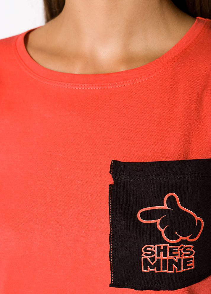 Футболка жіноча 317F075 бавовняна (Кораловий) Time of Style - (261922594)