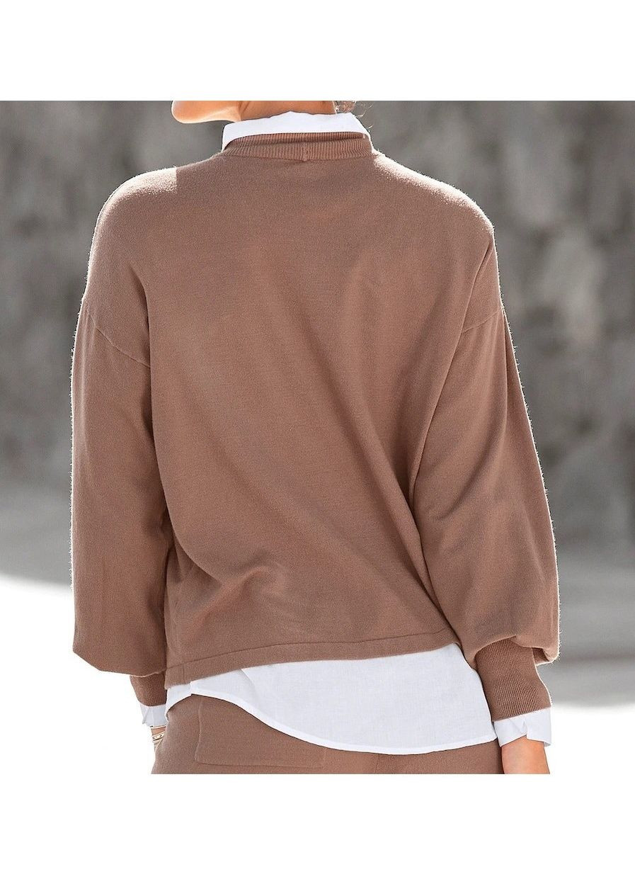 Светло-коричневый демисезонный свитер Lascana