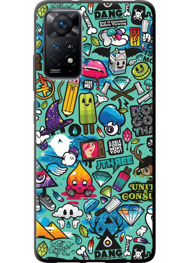 TPU чохол 'Стікер бомбінг 1' для Endorphone Xiaomi Redmi Note 11 (258087094)