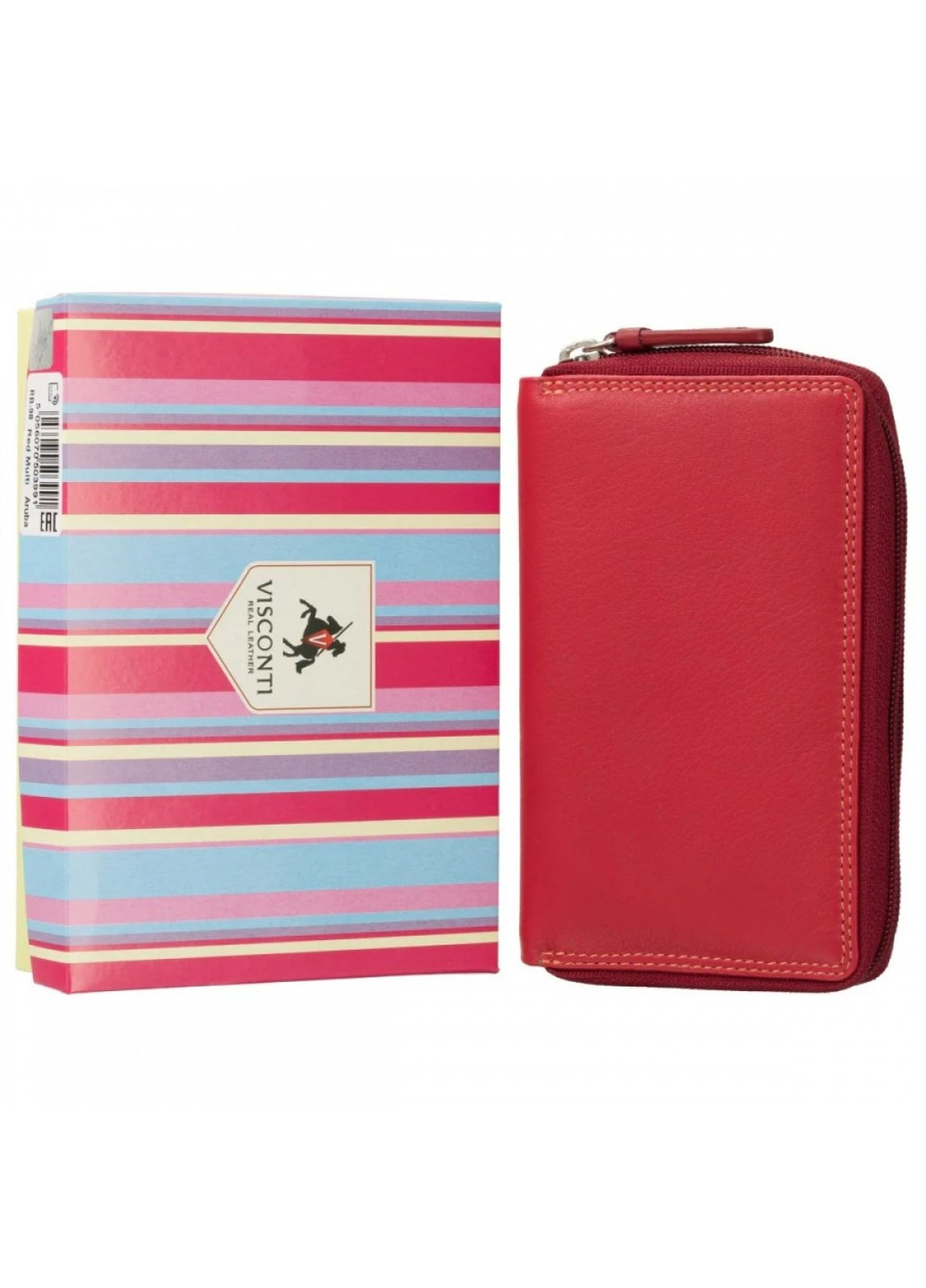 Женский кожаный кошелек с RFID защитой RB98 Aruba (Red Multi) Visconti (276456840)