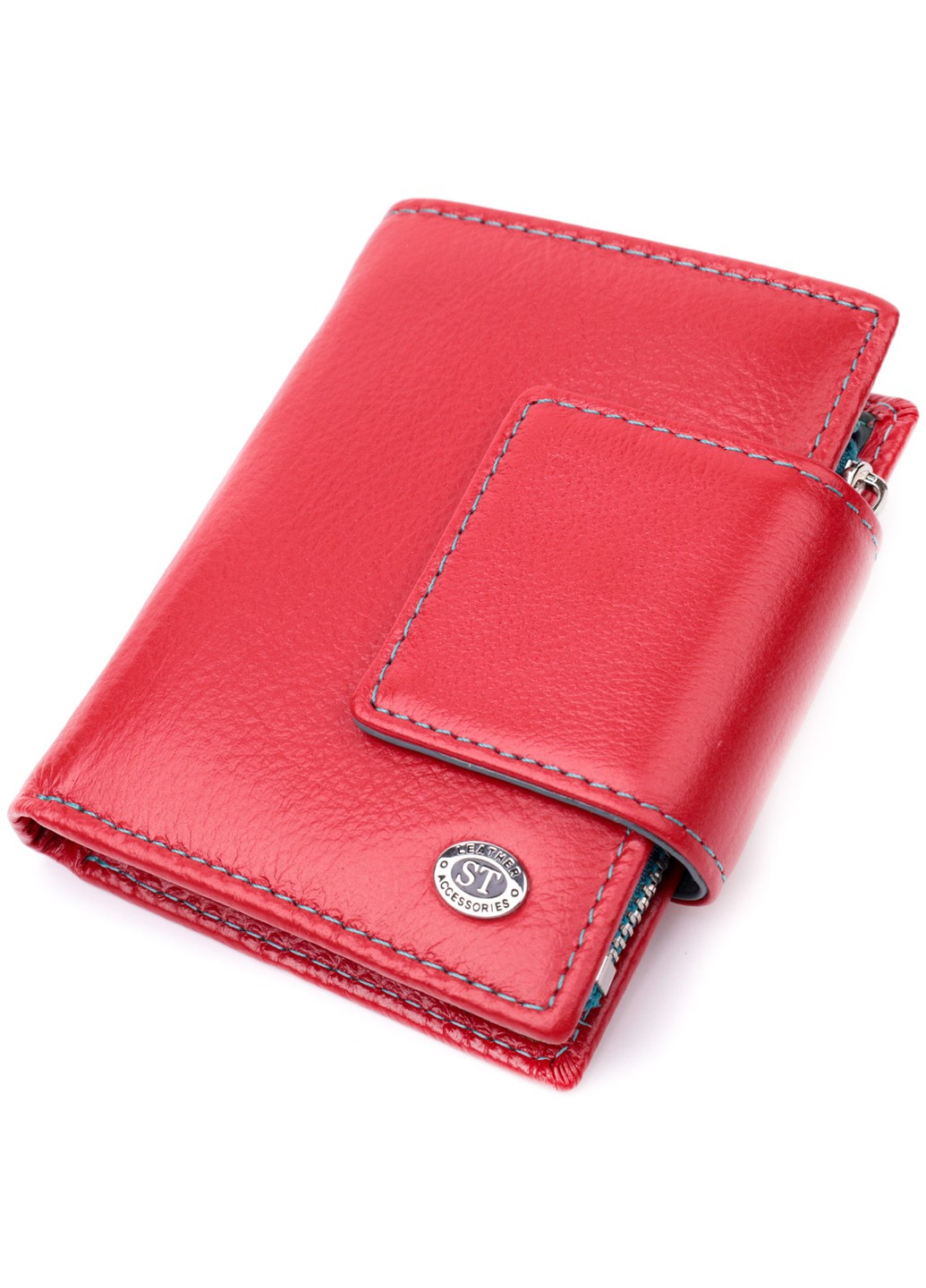 Яскравий шкіряний гаманець для жінок з цікавою монетницею 19448 Червоний st leather (277980478)