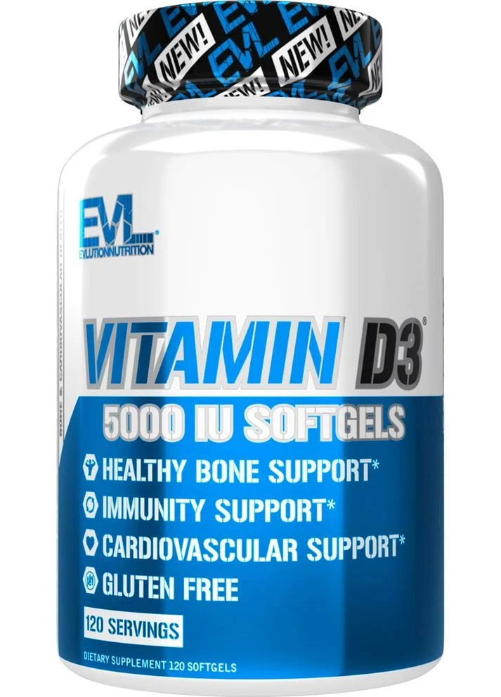 Витамин D3 Vitamin D3 5,000 IU, 120 Softgels EVLution Nutrition (260620042)