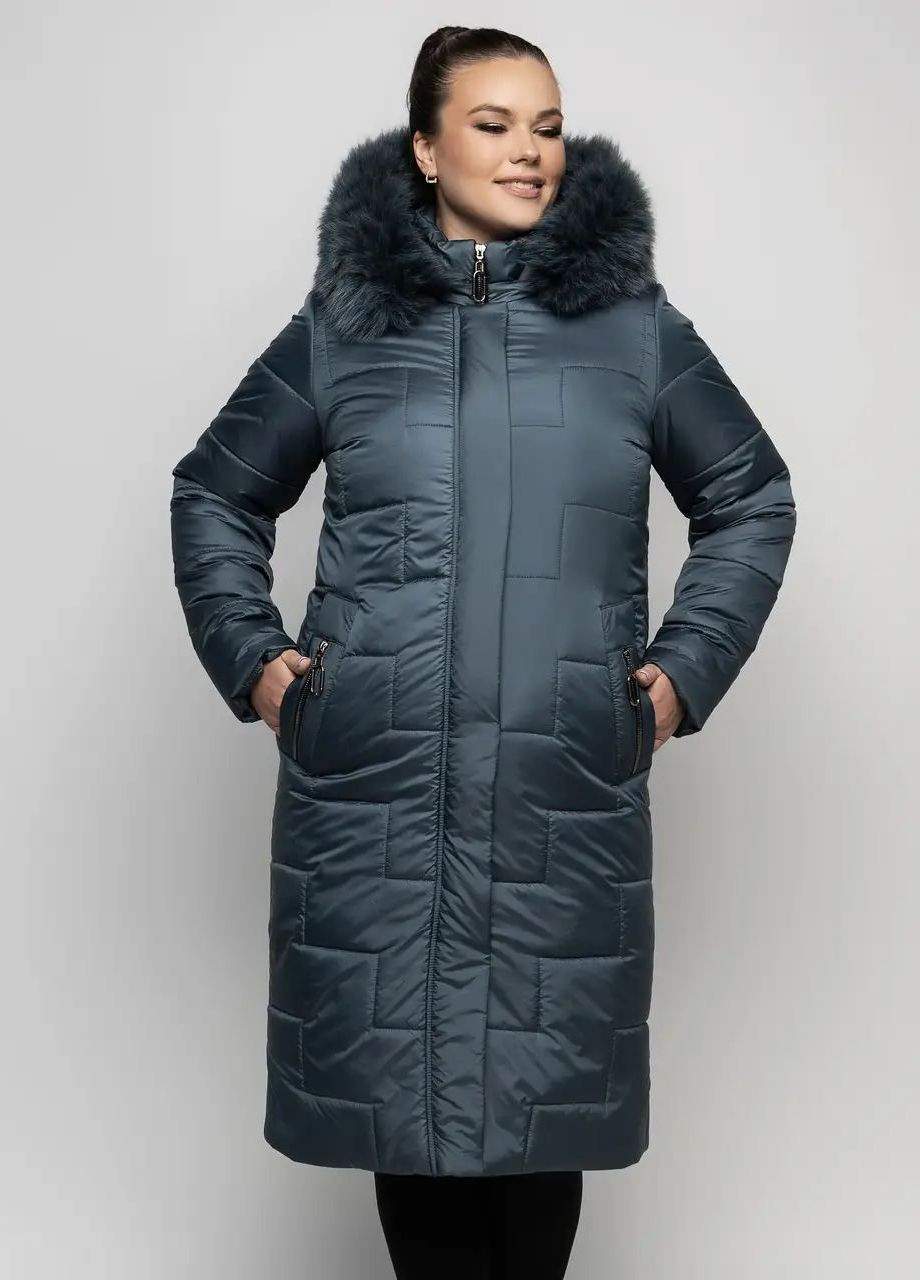 Оливковая зимняя зимняя женская куртка большого размера SK