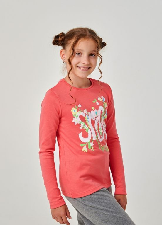 Коралова футболка з довгим рукавом червоний Smil