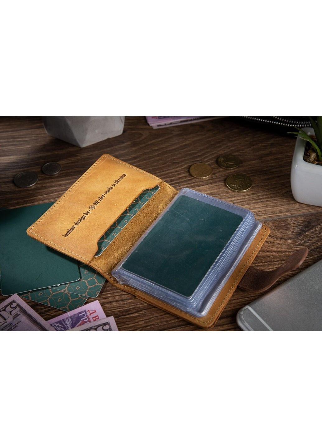 Картхолдер из кожи HiArt CH-02br Shabby Honey Hi Art (268371751)