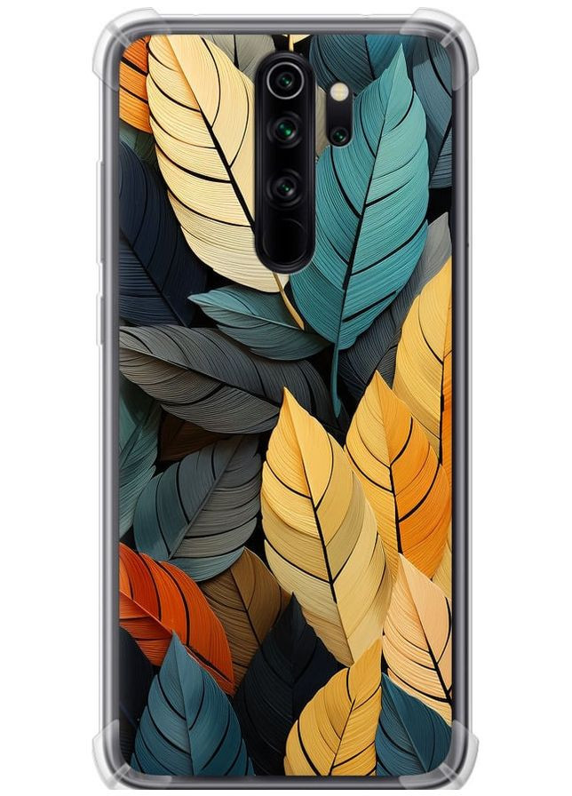 Силіконовий протиударний с посиленими кутами чохол 'Кольорове листя' для Endorphone Xiaomi Redmi Note 8 Pro (265394710)