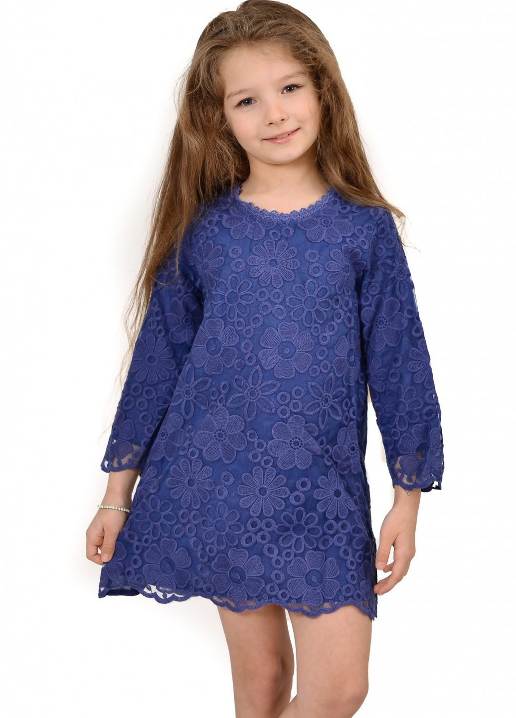 Синее сукні сукня гіпюр дитяча (86102) Lemanta (259483147)