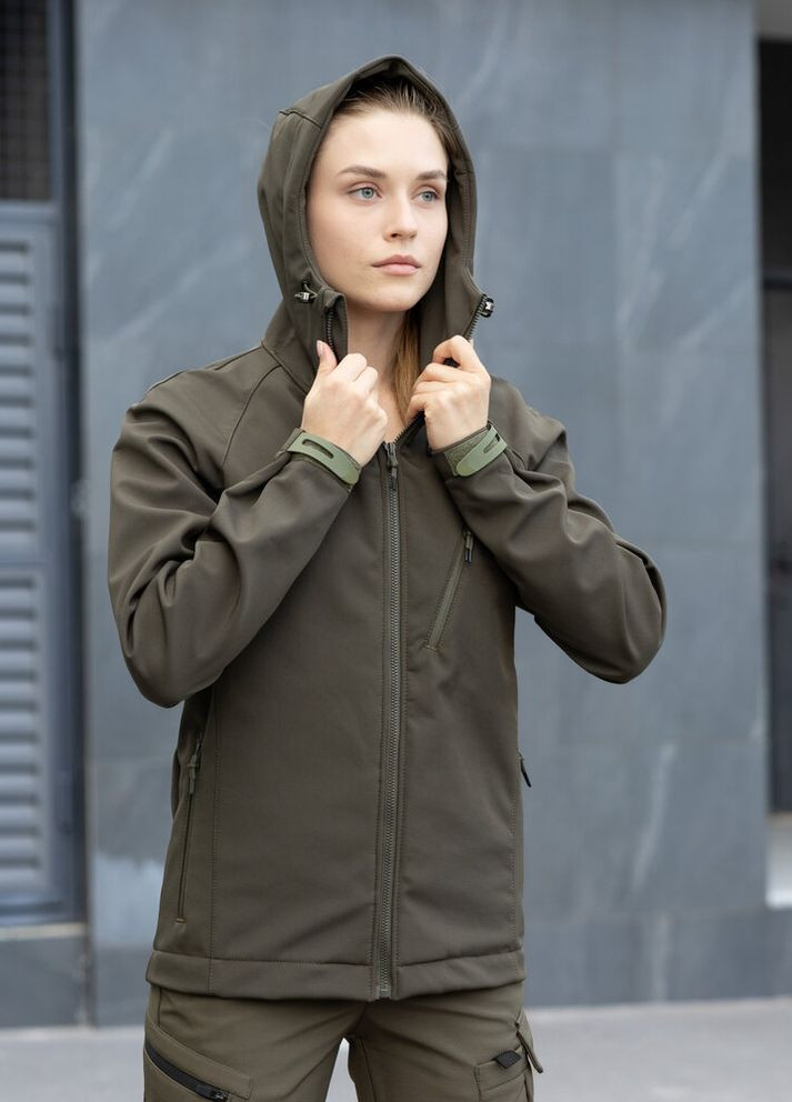 Оливковая (хаки) демисезонная куртка matrix женская хаки Pobedov