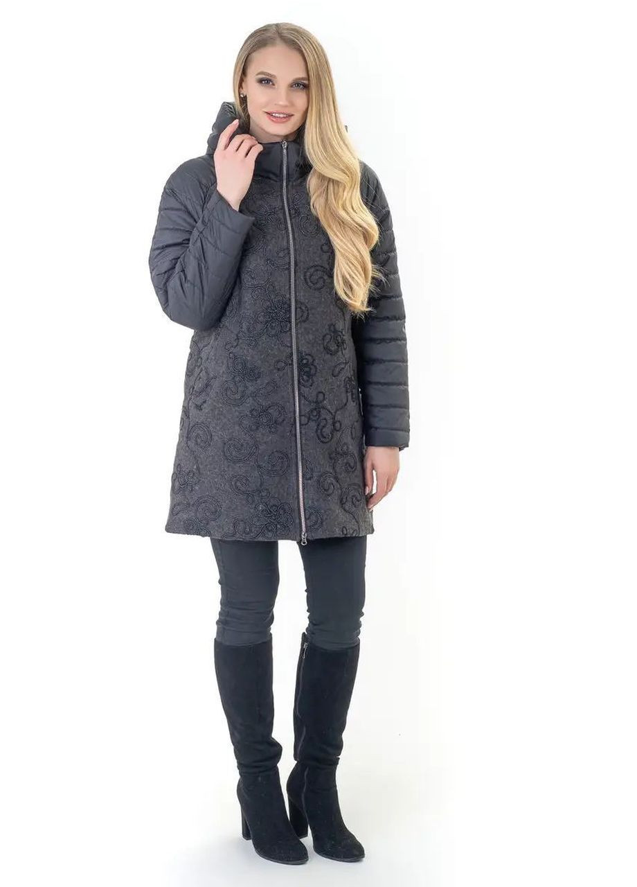 Сіра демісезонна жіноча куртка великого розміру демісезонна SK