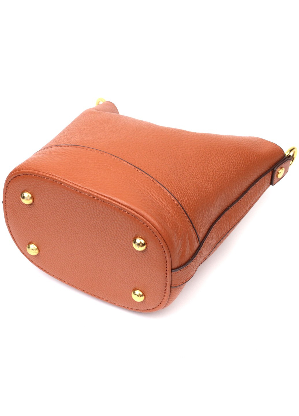 Невелика сумка жіноча з автономною косметичкою всередині з натуральної шкіри 22366 Коричнева Vintage (276461838)