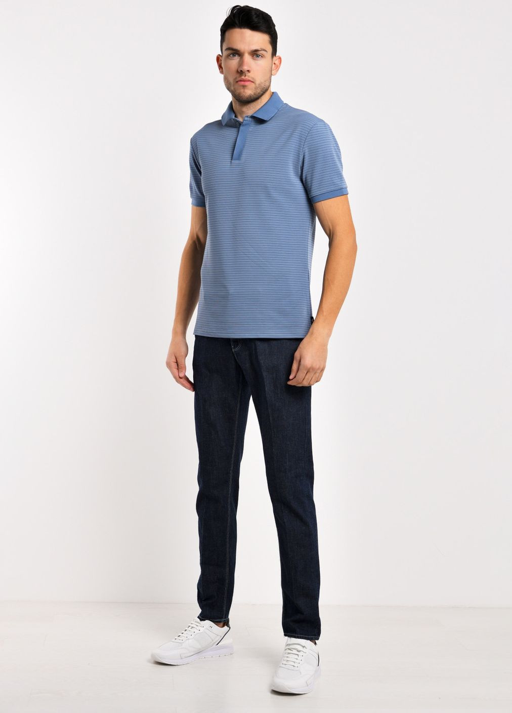 Голубой футболка-поло для мужчин Emporio Armani