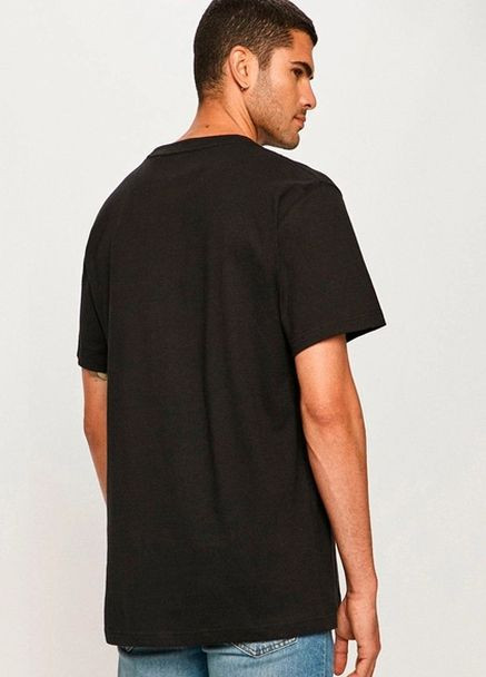 Чорна футболка чоловіча напівбатальна чорного кольору Let's Shop